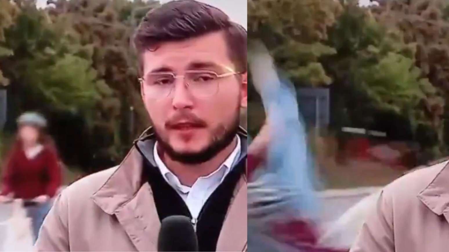 A jovem trafegava de patinete el&eacute;trico pela rua Kartuska quando foi atingida pelo ve&iacute;culo