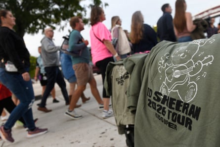 Fans arrive at Lincoln Financial Field in Philadelphia, Pennsylvania to see Ed Sheeran.