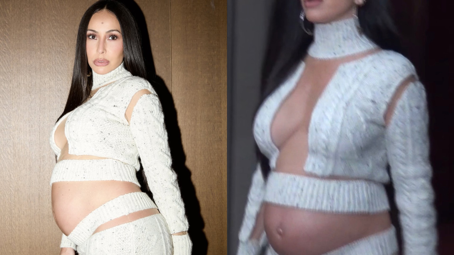 Grávida, Sabrina Sato aposta em vestido com barrigão à mostra em Paris