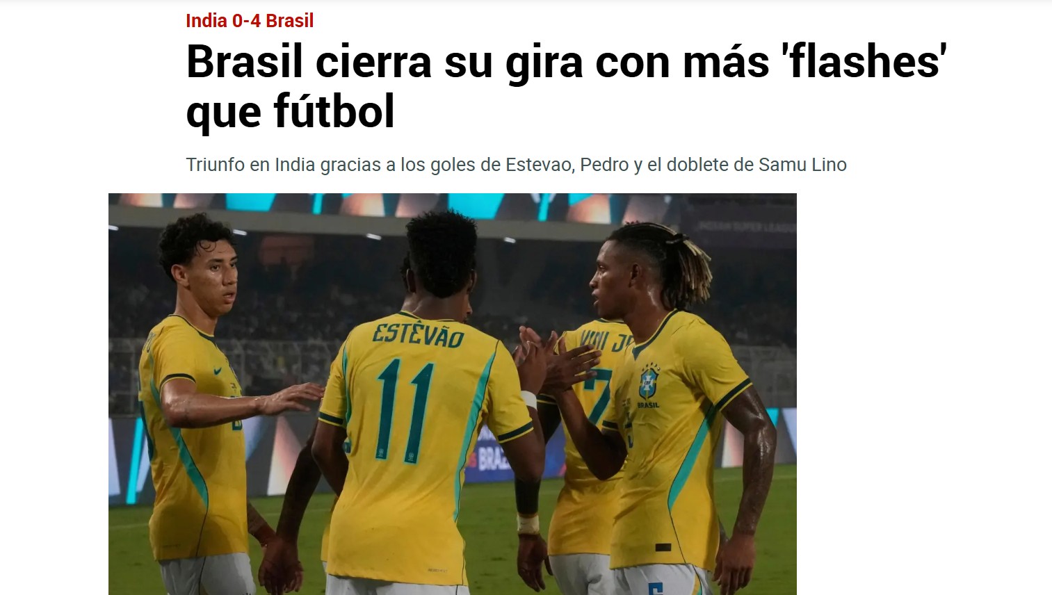 "Brasil encerra turnê com mais flashes do que futebol", diz jornal espanhol
