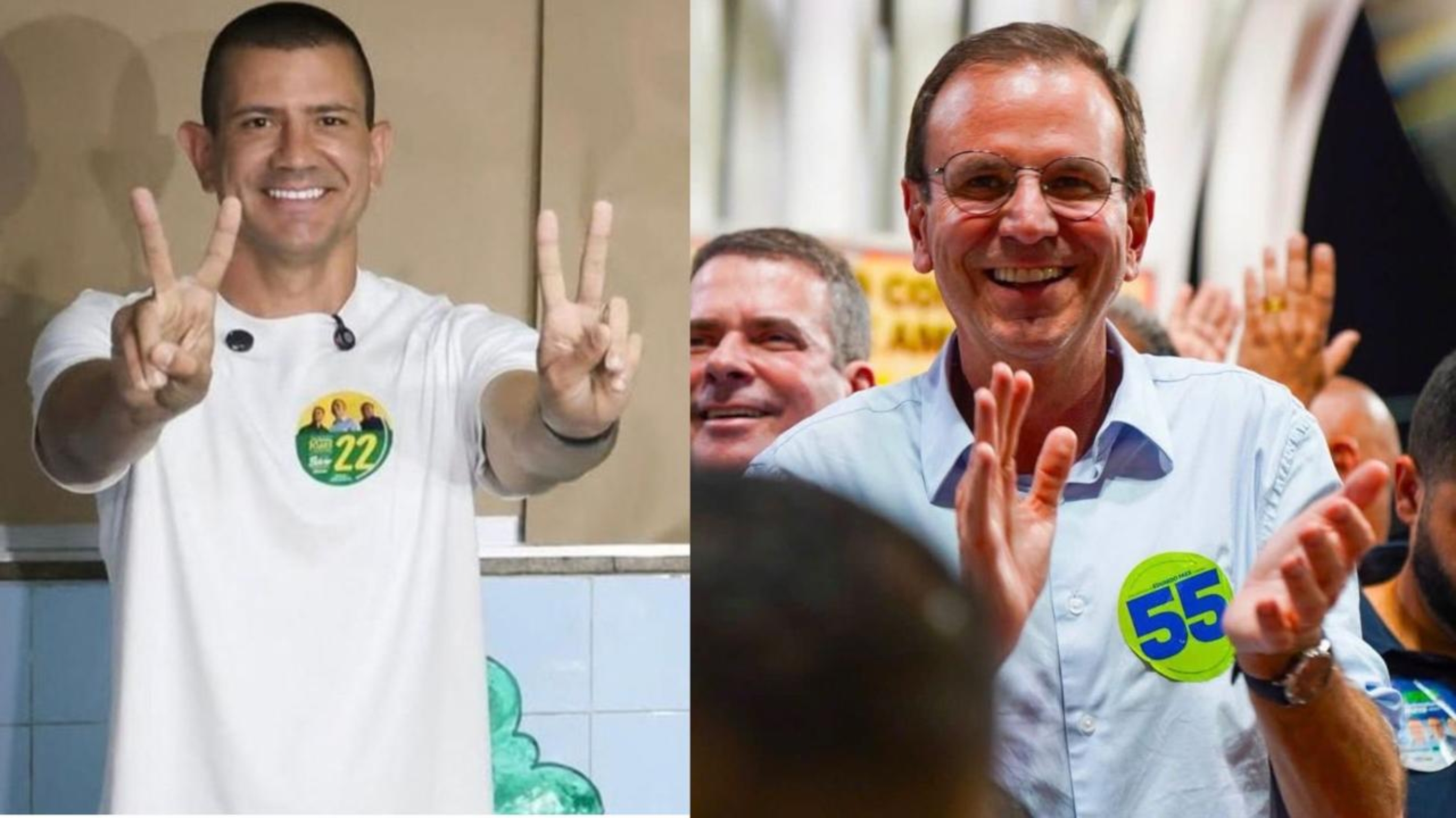 Eduardo Paes e Douglas Ruas vão disputar o segundo turno no RJ Foto: Reprodução/Redes sociais