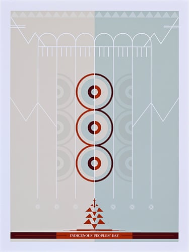 a design of with circles and a cornstock at the botton