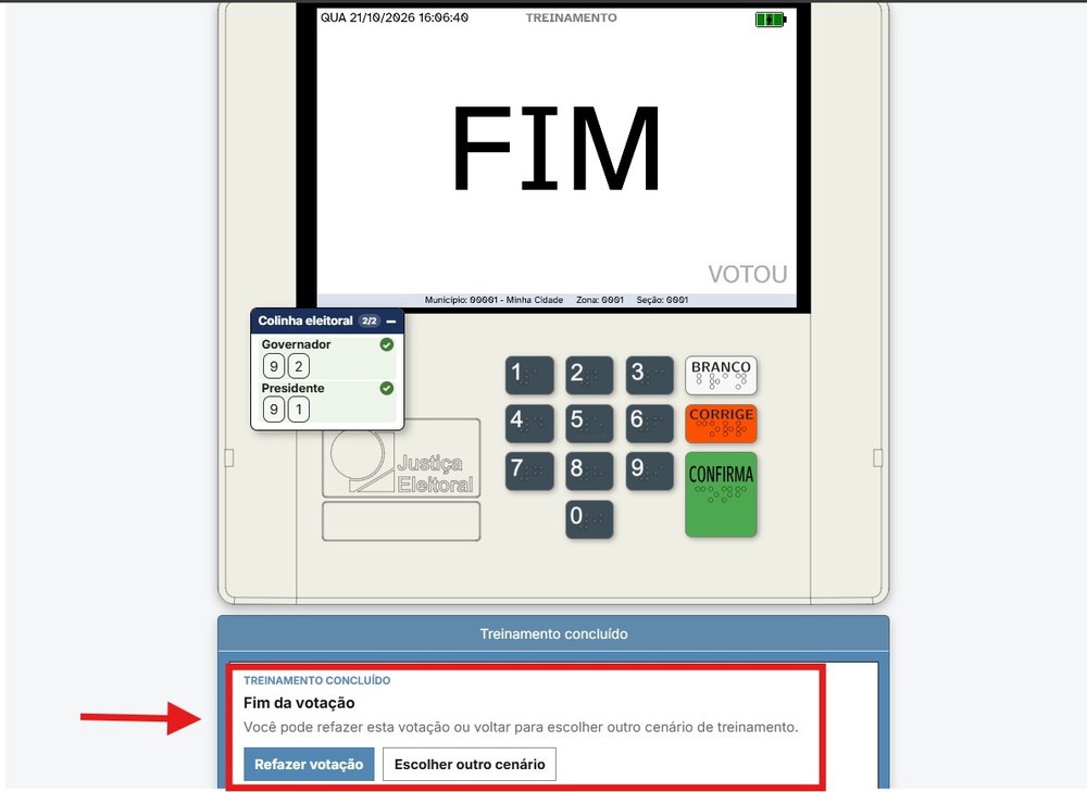 Simulador de votação: treine a sequência de votos para o 2º turno de 2026