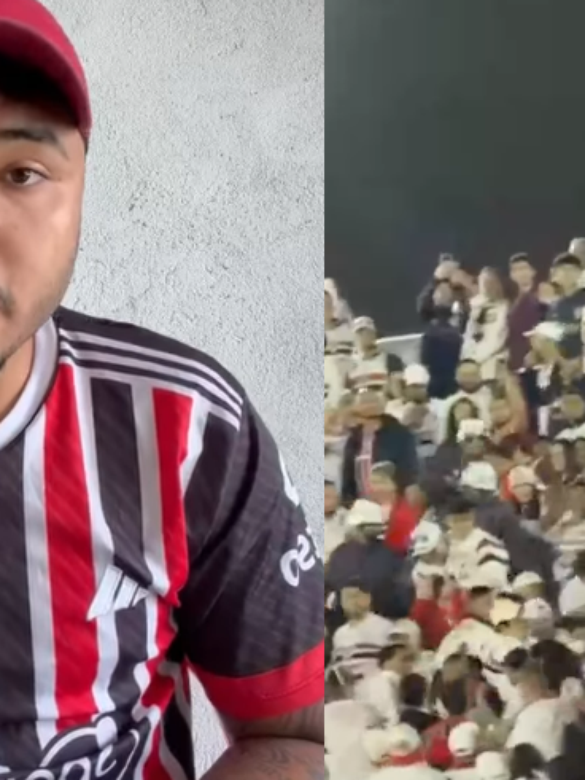 'Ia pular da arquibancada', diz torcedor que foi confundido e agredido pela torcida do São Paulo
