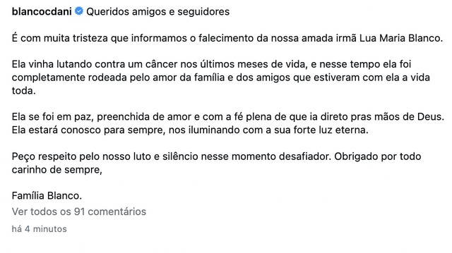 Lua Blanco, a Roberta da novela 'Rebelde Brasil', morre aos 39 anos