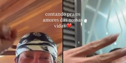 Bell Marques em ligação de vídeo com Mari Gonzalez e Pipo Marques Foto: Reprodução/Instagram/@marigonzalez