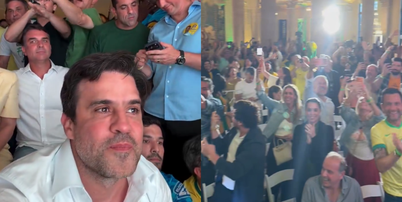Antes de derrota, Pablo Mar&ccedil;al e Eduardo Bolsonaro comemoraram virada de Fl&aacute;vio Foto: Reprodu&ccedil;&atilde;o/Redes Sociais