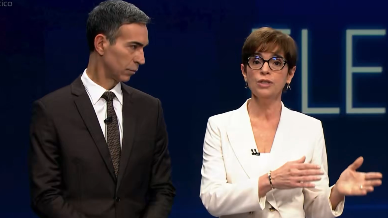 C&eacute;sar Tralli e Renata Lo Prete na cobertura das elei&ccedil;&otilde;es na Globo