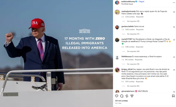 Brasileiros lotam redes de Trump com pedidos de ajuda após vitória de Lula - destaque galeria