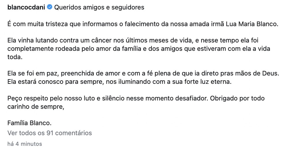 Lua Blanco, a Roberta da novela 'Rebelde Brasil', morre aos 39 anos