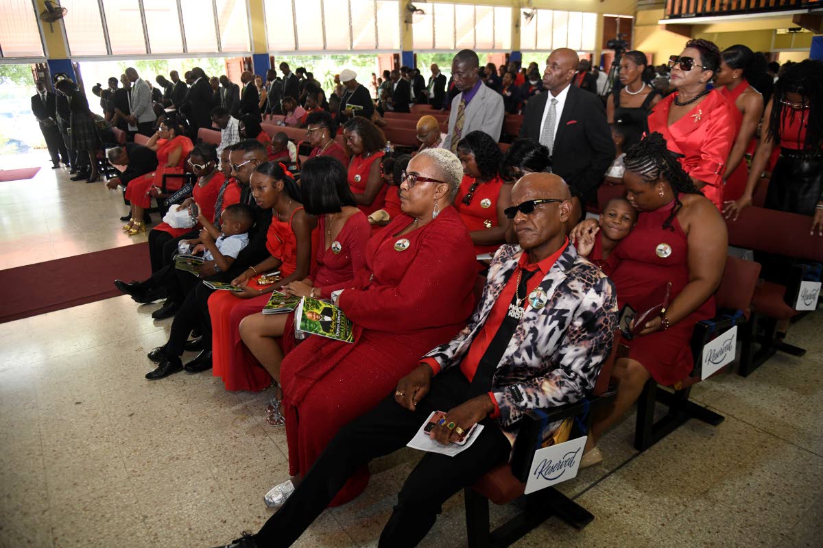 Family members at the funeral.