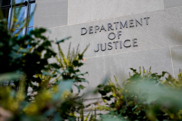 The exterior of the Department of Justice