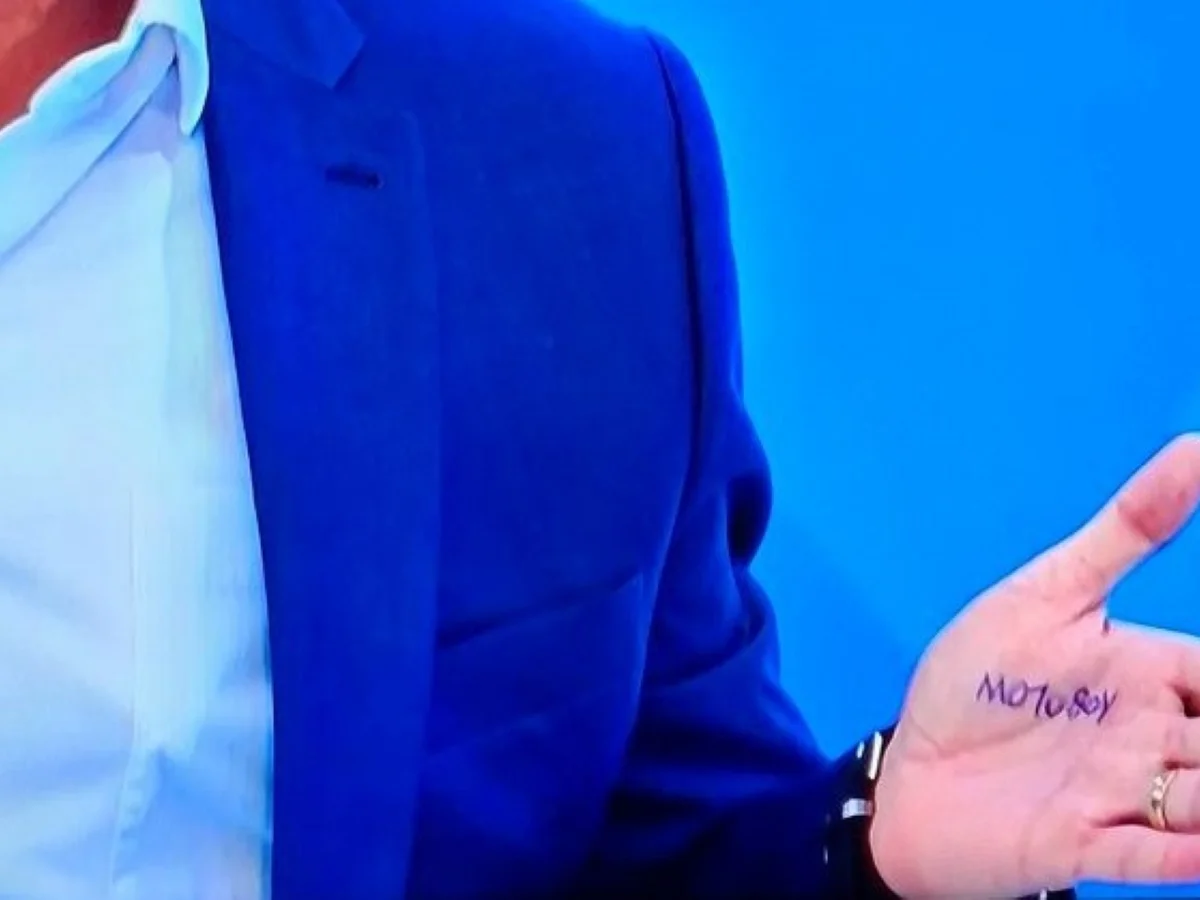 Saiba o que estava escrito na mão de Flávio Bolsonaro na sabatina da Globo