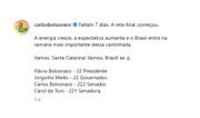 Carlos Bolsonaro exclui Jair Renan em "colinha" de votos em SC