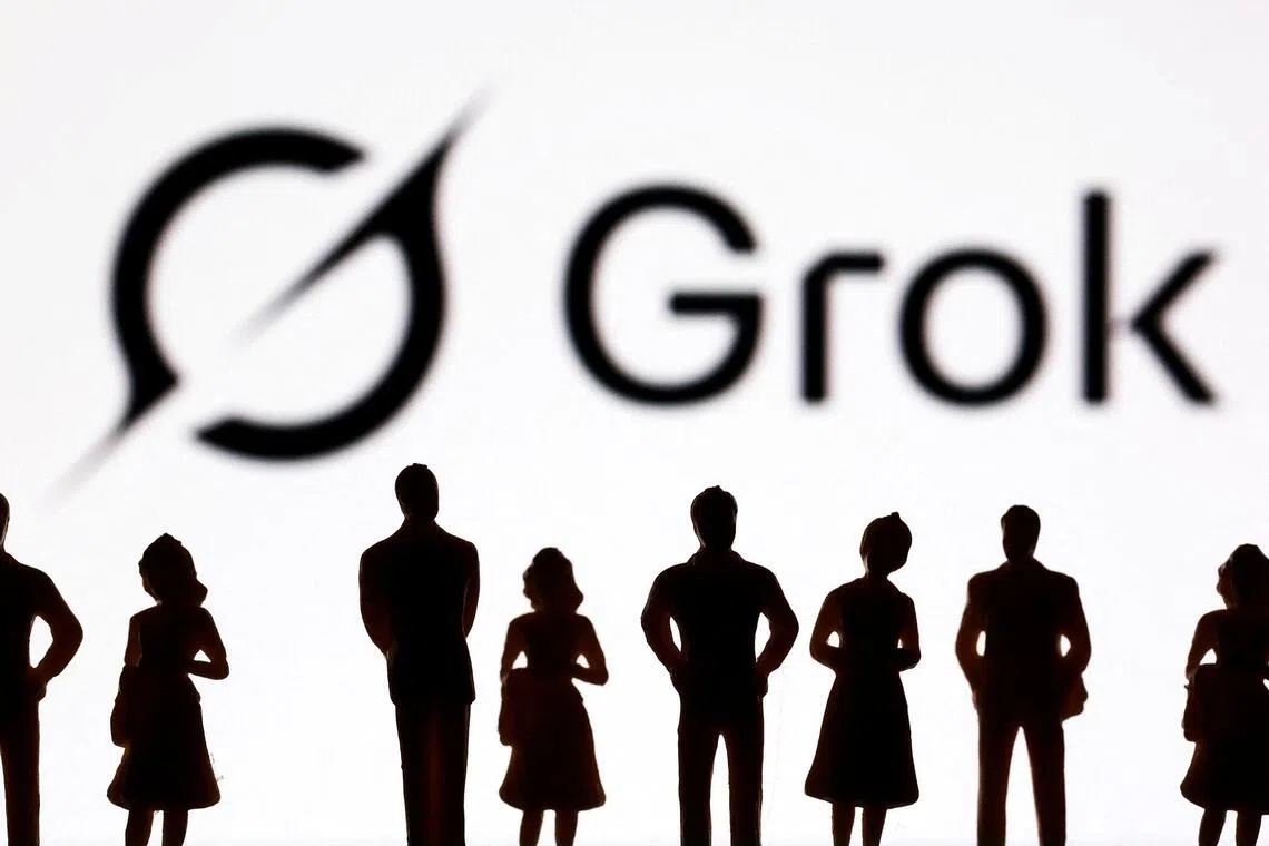 Miniature figurines and Grok logo are seen in this illustration taken July 20, 2026. REUTERS/Dado Ruvic/Illustration